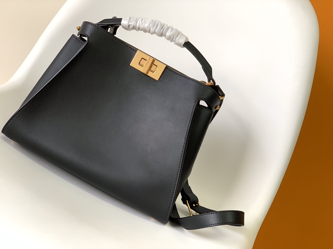 Fendi Peekaboo ISeeU Small Black Leather Bag